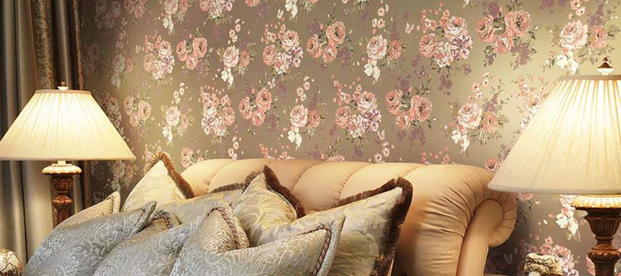 کاغذ دیواری جدید برای اتاق‌خواب عروس با طرح گلدار