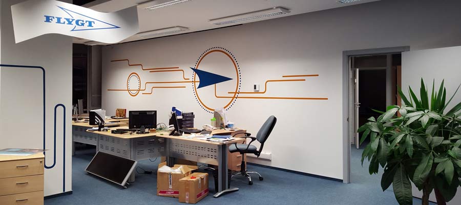 کاغذ دیواری جدید با طرح گرافیکی برای دفاتر کار و ادارات